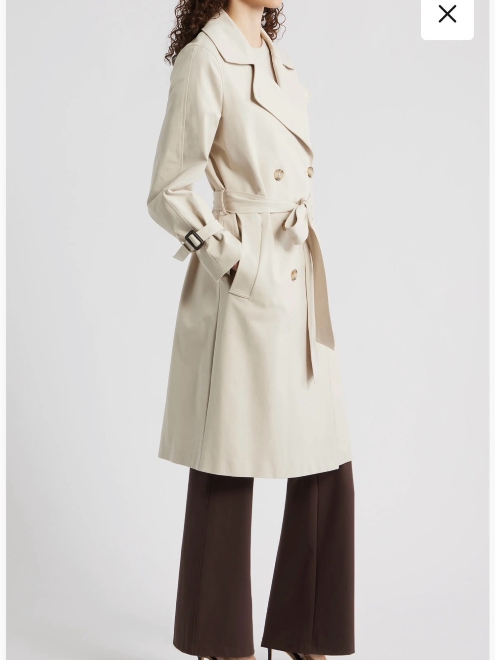 Michael Kors Khaki Beige Double-Breasted Trench Coat with Belt  XL